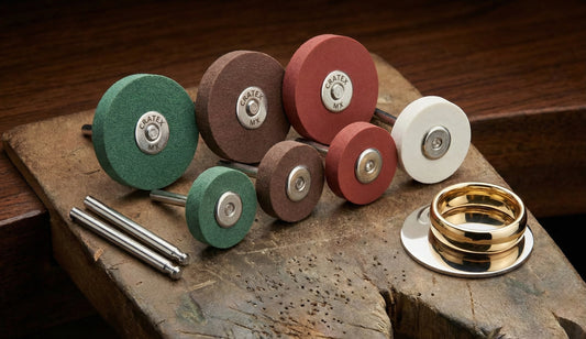 Precious Metal Polish Kit - Cratex wheels in 4 grit grades with polished gold ring